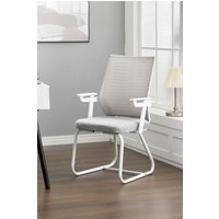Living and Home Ergonomic Mesh Office Chair with Armrests and Padded Seat in Grey