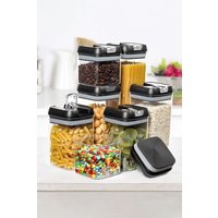 Living and Home 7Pcs Airtight Food Dry Grain Cereal Storage Containers 6.9L with Clasp Lids (0.5*2+0.8*2+1.2*2+1.9L) in Clear