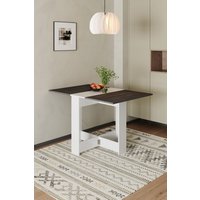 Living and Home 120cm Modern Drop Leaf Foldable Dining Table in White