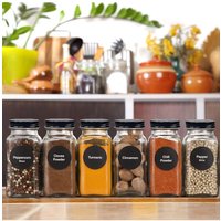 Living and Home 24Pcs Glass Spice Jars Spice Bottle Salt Seasoning Jars with Metal Screw Lid in Clear