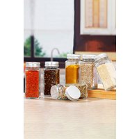 Living and Home 24/12Pcs Glass Spice Jars Spice Bottle Salt Seasoning Jars with Metal Screw Lid in Clear | Size: 12 Pack