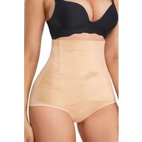 MODISHION Women's Skin-Friendly Mid-waisted Shapewear Shorts in Beige | Size: XL