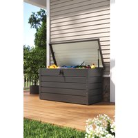 Living and Home 350L Metal Outdoor Garden Lockable Storage Box in Dark Grey