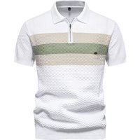 Casual Quarter Zip Turn Down Collar Short Sleeve Polo Shirts
