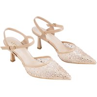 MODISHION Women's Elegant Slingback Stiletto Heels in Light Beige | Size: 5.5
