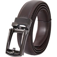 Adjustable Leather Ratchet Belt Automatic Buckle Dark
