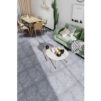 Living and Home 28Pcs 60x30cm Stone Texture Self Adhesive PVC Flooring, 5.18㎡ in Dark Grey | Size: 60x30 cm