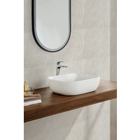 Living and Home 10pcs Ivory Marble Self-Adhesive Wall Stickers-Water & Oil Splash-proof, Antiflaming in Khaki