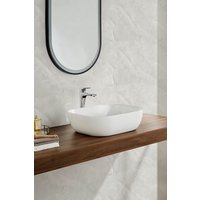 Living and Home 10pcs Ivory Marble Self-Adhesive Wall Stickers-Water & Oil Splash-proof, Antiflaming in Light Grey