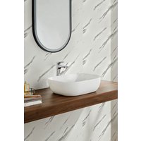 Living and Home 10Pcs Ariston White Marble Self-Adhesive PVC Wall Stickers