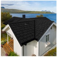Living and Home 5pcs Bond Tile Stone Coated Metal Roofing Shingles in Black