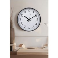 Living and Home 12 Inch Black Non-Ticking Wall Clock