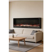 Living and Home 60inch Recessed Electric Fireplace with Remote Control in Black