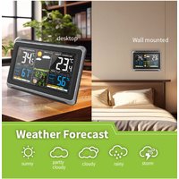 Living and Home Wireless Colour Digital Display Weather Station in Black
