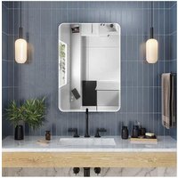 Modern Beveled Edge Frameless Rounded Rectangle Wall Mirror