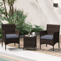 Patio Furniture Set Outdoor PE Rattan Wicker Bistro Chair Table Set Pack