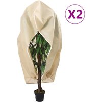 Berkfield Home Plant Fleece Covers with Zip 2 pcs 70 g/m² 3.14x2.5 m in Beige