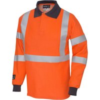 Pegdev Men's Long Sleeve FR Arc Hi-Vis Polo Shirt Orange | Size: Large