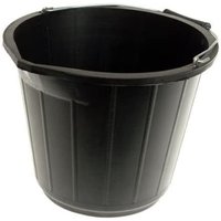 Pegdev 5x Black Builders Buckets Made in UK 3 Gallon for Construction Animal Feed