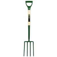 Pegdev Ergonomic Steel Garden Fork 30" Handle 1.8kg Weight 7.5" x 11.5" Blade Forged Durable in Dark Green