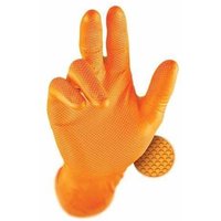Pegdev 150x Premium Orange Nitrile Gloves Powder-Free Disposable Latex-Free Textured XL 75 Pairs