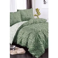 Ezysleep Leaf Print Printed Duvet Cover Set in Green | Size: Double