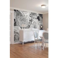 Origin Murals Petals Wall Mural in Grey | Size: W300 cm x H240 cm