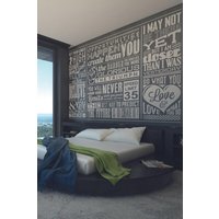Chalk Quotes Wall Mural W350 cm x H280 cm