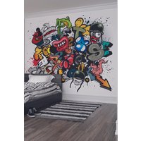 Spray Paint Wall Mural W350 cm x H280 cm