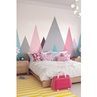 Abstract Mountains Wall Mural W350 cm x H280 cm