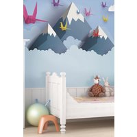 Origami Mountains Wall Mural W300 cm x H240 cm