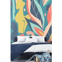 Abstract Leaf Shapes Wall Mural W350 cm x H280 cm