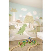 Dinosaur Land Wall Mural W350 cm x H280 cm