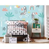 Dancing Zebras Wall Mural W350 cm x H280 cm