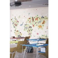 World Map Wall Mural W350 cm x H280 cm