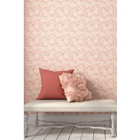 Hoopla Walls Paisley Matt Wallpaper in Coral