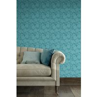 Hoopla Walls Paisley Matt Wallpaper in Teal
