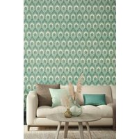 Hoopla Walls Deco Arch Matt Wallpaper in Dark Green