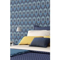 Hoopla Walls Deco Arch Matt Wallpaper in Navy