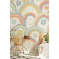 Rainbow Wobble Wall Mural Mid W300 cm x H240 cm