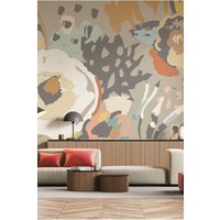 Abstract Floral Wall Mural Mid W300 cm x H240 cm