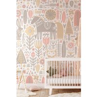 Scandi Forest Animals Wall Mural W350 cm x H280 cm