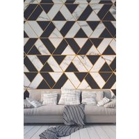 Marbled Textured Geometric Wall Mural W300 cm x H240 cm