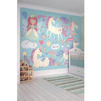 Princess Unicorn Wall Mural W350 cm x H280 cm
