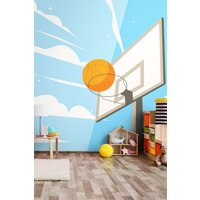 Graphic Basketball Hoop Wall Mural W300 cm x H240 cm