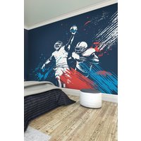 American Footballers Paint Splash Wall Mural W350 cm x H280 cm