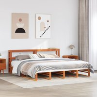 Bed Frame without Mattress Wax 200x200 cm Solid Wood Pine