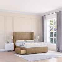 Devonshire Naples Wingback Bed Set 2 Drawers & 54" Floor Standing Headboard Light Double