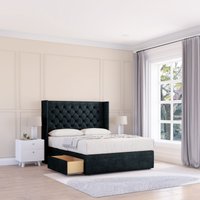 Dior Naples Wingback Bed Set 2 Drawers & 54" Floor Standing Headboard Double
