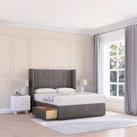 Falcon Naples Wingback Bed Set 2 Drawers & 54" Floor Standing Headboard Super King